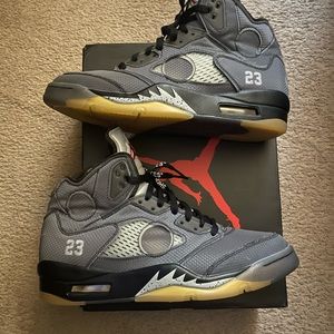 Off-White x Air Jordan Men's 5 Retro SP ‘Muslin’ (DEADSTOCK) Size 11